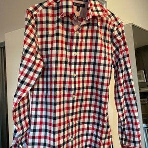 Men's Banana Republic Red & Navy Checkered Dress Shirt